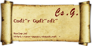 Csór Győző névjegykártya